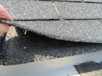 アスファルトシングルをめくった様子